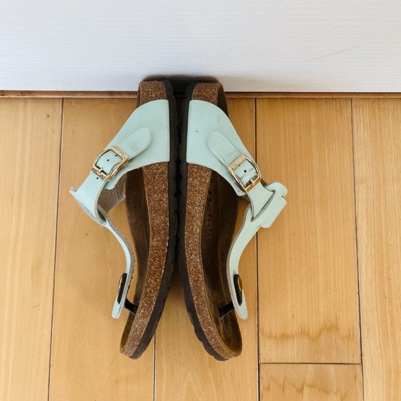 Birkenstock Betula Mint Green Gizeh Birko-Flor Thong Sandals, Size 7 - Picture 3 of 5